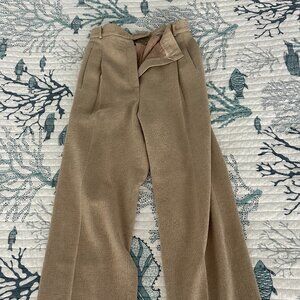 Vintage Linen Pleated Beige Trousers Sz 4